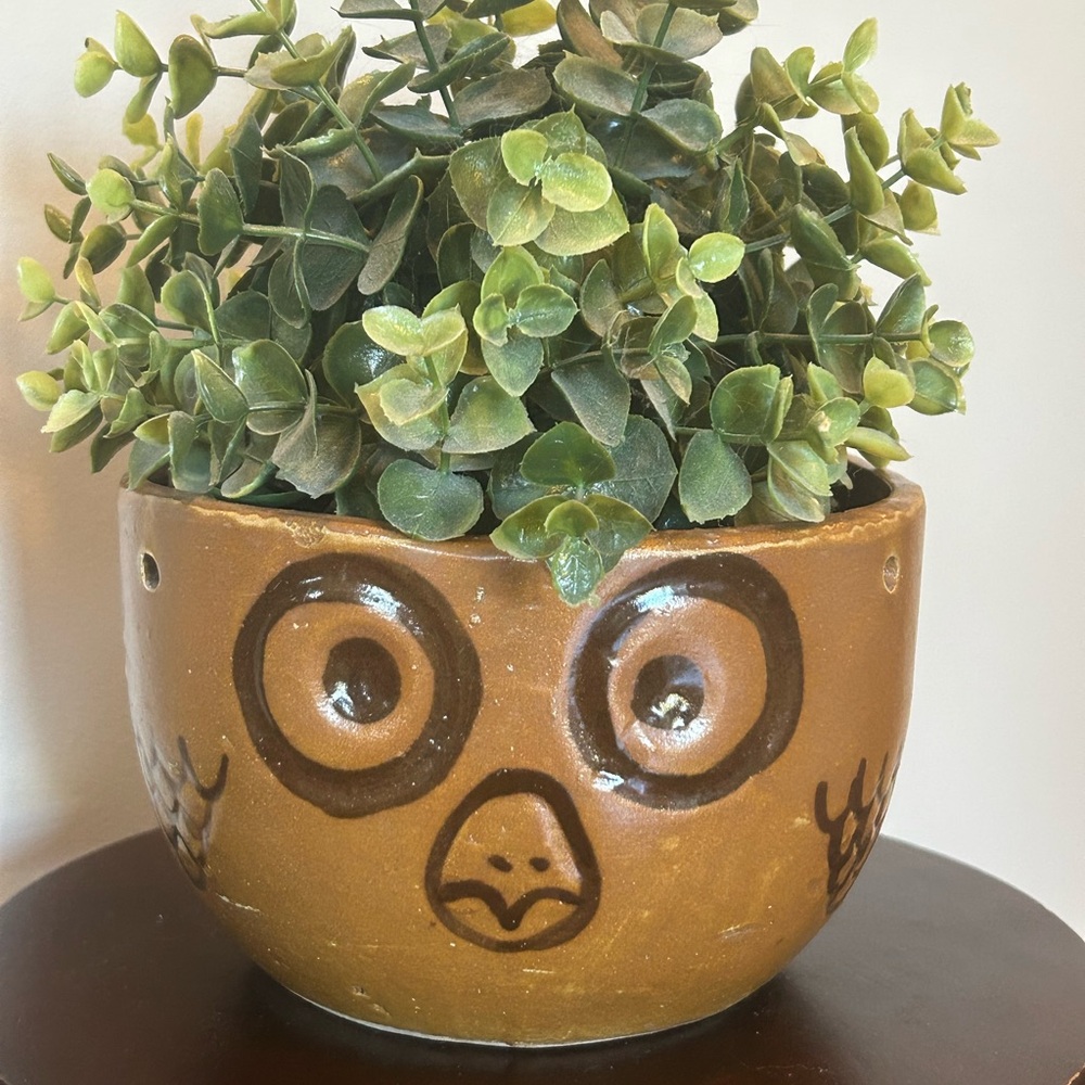 Vintage Ceramic Owl Planter